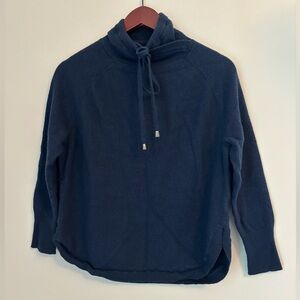 Cynthia Rowley, L, Navy Cowl Neck Sweater, 100% Merino Wool
